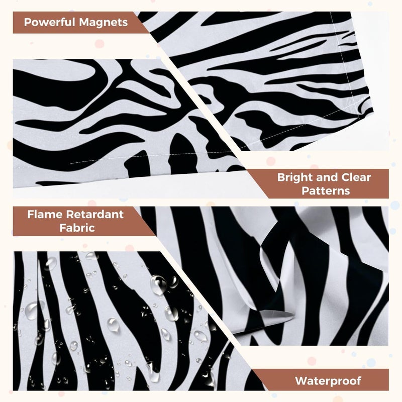 4 Pcs Fluorescent Light Covers for Ceiling Lights Zebra Stripes Seamless Zebra print animal skin tiger stripes Magnetic Decorative Shade Filters 4x2 ft for Classroom Office Hospital Decor - Image 4