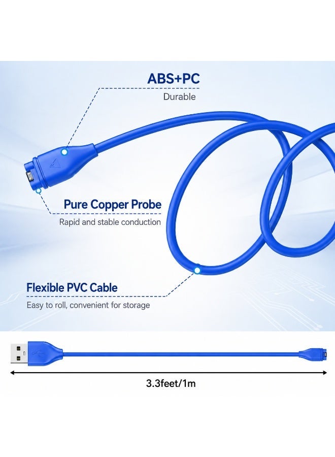 FIRST PRO USB Charging Cable for Garmin Smartwatch Compatible with Garmin Forerunner, Fenix, Instinct, Vivoactive, Vivosmart, Approach and Other Supported Garmin Watches - Image 2