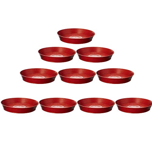 Leafy Tales Plants Bottom Plate, Drip Tray for Plants, Gamla, Terracotta Color| (6-inch, Brown, Set of 10) - Image 1