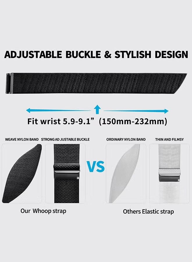 Breathable Stretchy Nylon Replacement Wrist Compatible with Whoop Strap 5.0 MG, Ultra-Soft Sweatproof, Sports Loop Strap for Men & Women with Metal Frame Connector - Image 3