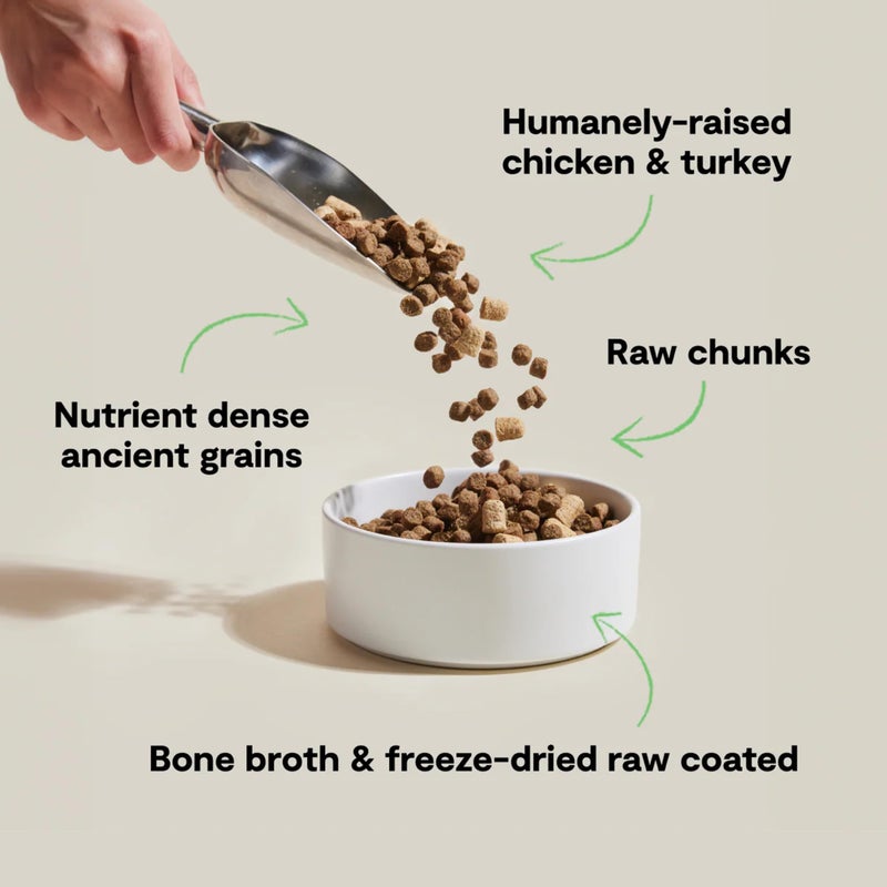 Open Farm, RawMix Dry Dog Food with Ancient Grains, Protein-Packed Kibble Coated in Bone Broth with Freeze Dried Raw Chunks, Chicken & Turkey, Open Prairie Recipe, 3.5lb Bag - Image 2