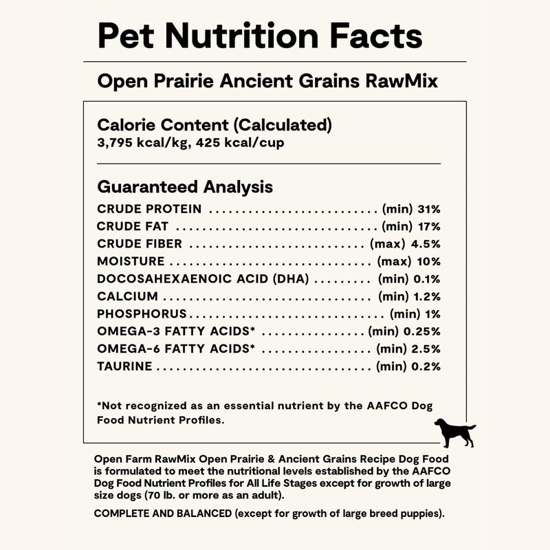 Open Farm, RawMix Dry Dog Food with Ancient Grains, Protein-Packed Kibble Coated in Bone Broth with Freeze Dried Raw Chunks, Chicken & Turkey, Open Prairie Recipe, 3.5lb Bag - Image 5