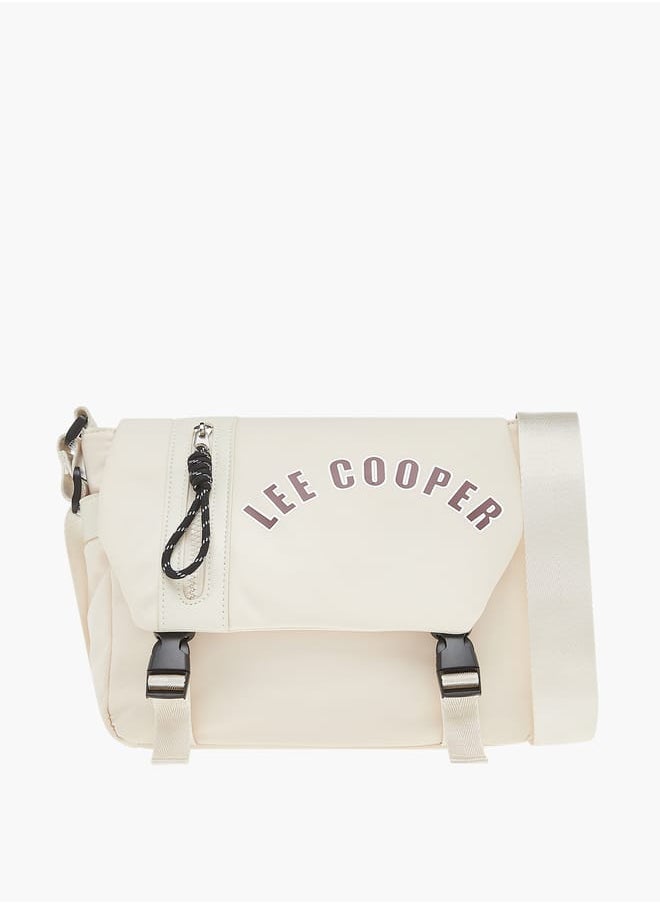 Lee Cooper - Womens Logo Print Crossbody Bag With Strap And Clip Lock Closure - Image 1