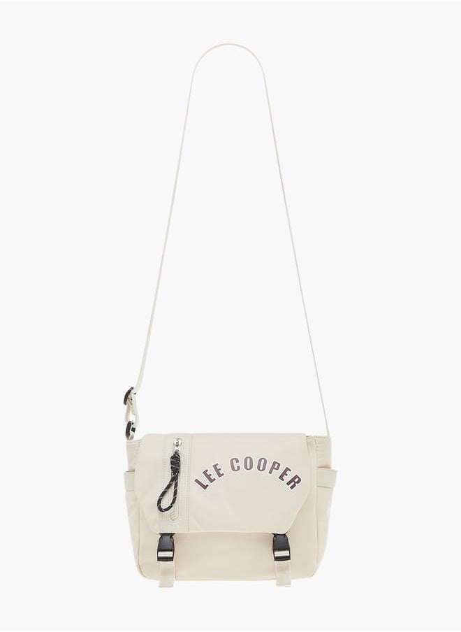 Lee Cooper - Womens Logo Print Crossbody Bag With Strap And Clip Lock Closure - Image 1