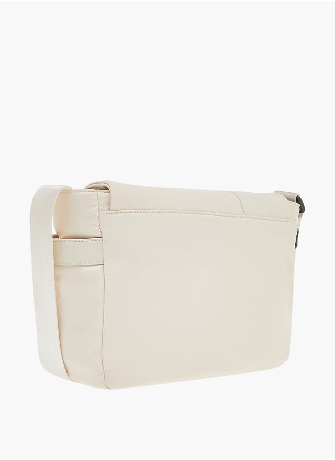 Lee Cooper - Womens Logo Print Crossbody Bag With Strap And Clip Lock Closure - Image 1