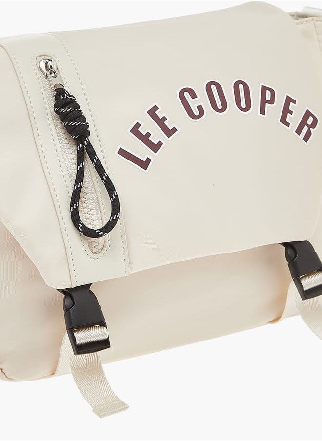 Lee Cooper - Womens Logo Print Crossbody Bag With Strap And Clip Lock Closure - Image 1