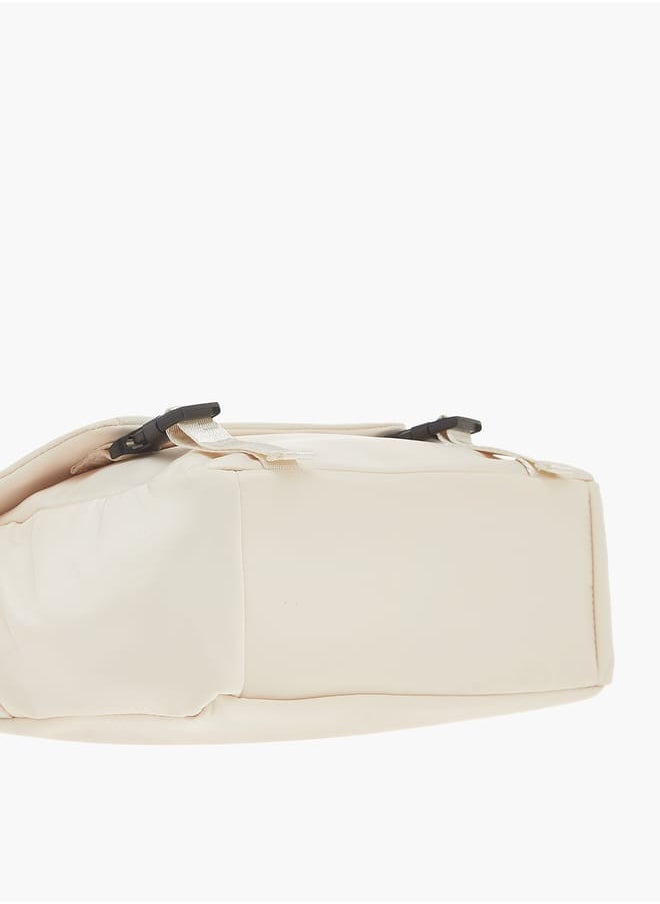 Lee Cooper - Womens Logo Print Crossbody Bag With Strap And Clip Lock Closure - Image 1