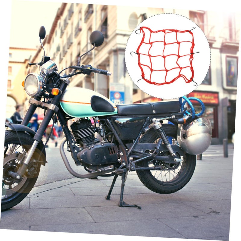 Motorcycle Helmet Elastic Net Rope With Reflective Latex Strip And Adjustable Hooks For Cargo Storage Secure Night Riding - Image 4