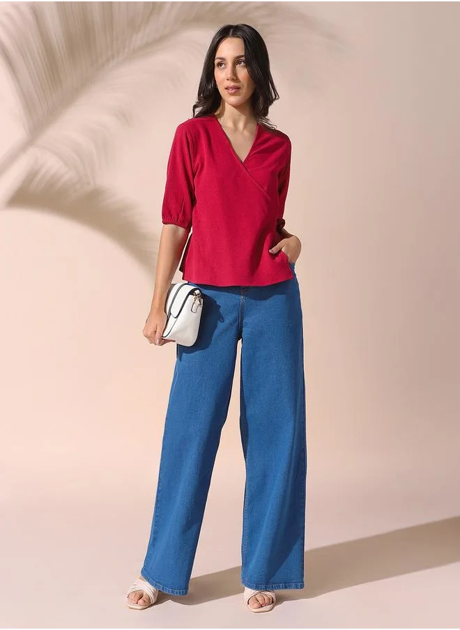 Dennis Lingo Women indigo relaxed fit solid 98% cotton 2% spandex jeans with button & zip closure- where comfort meets classic charm.