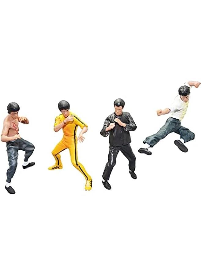 Palmetto Houseares Bruce Lee Figurine 4PCS Collection Set, Average Height of 4 Inch Hard Plastic Resin Figurine, Master of Chinese Kong Fu Martial Arts Ideal Collection Deco Set - Image 1