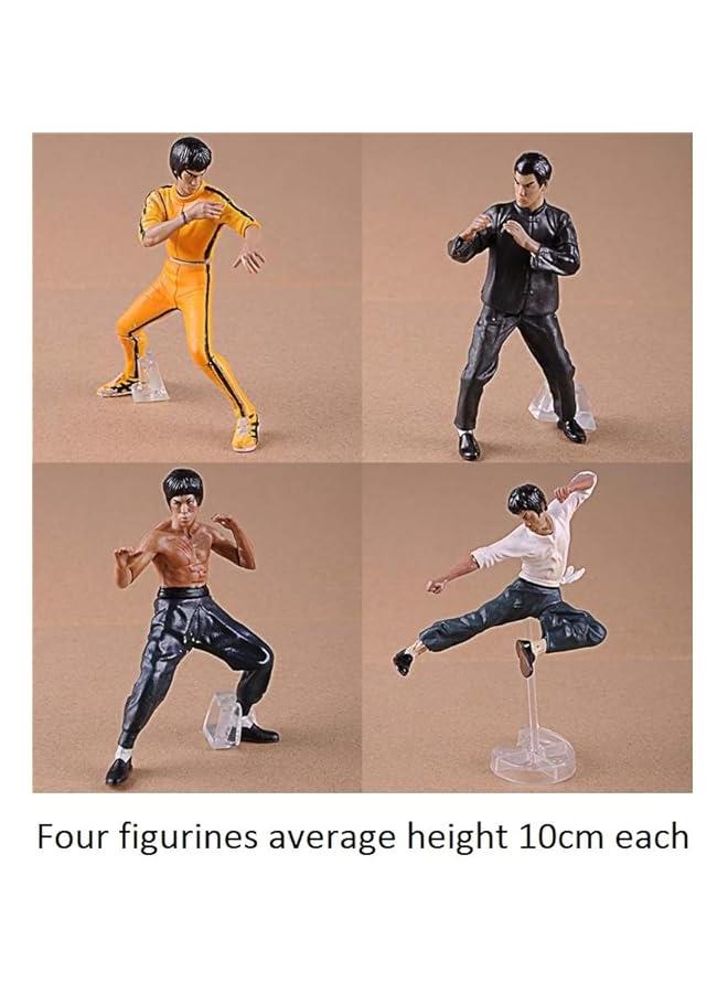 Palmetto Houseares Bruce Lee Figurine 4PCS Collection Set, Average Height of 4 Inch Hard Plastic Resin Figurine, Master of Chinese Kong Fu Martial Arts Ideal Collection Deco Set - Image 2