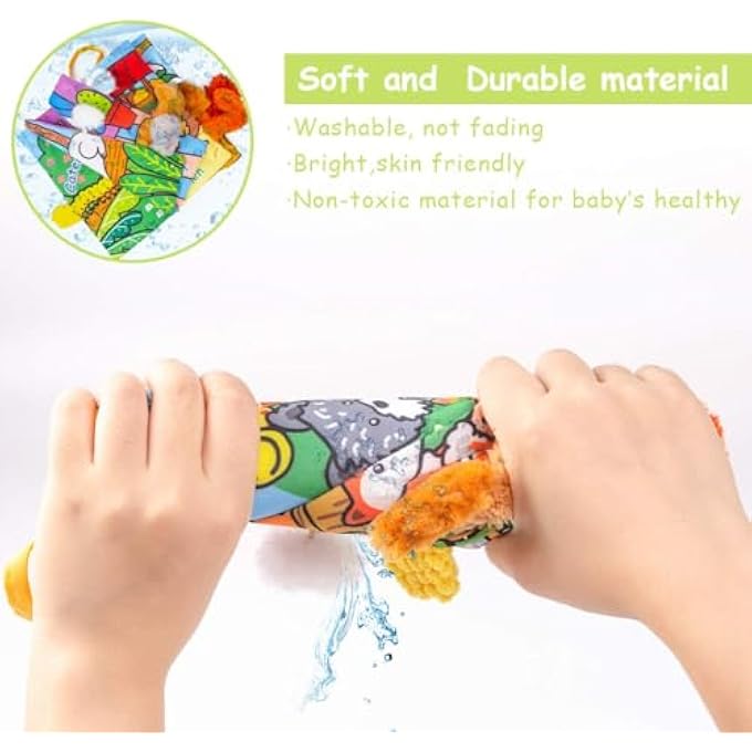 BABY BOOKS TOYS, SENSORY TOYS 0-6 MONTHS TOUCH FEEL ACTIVITY SOFT BOOK, CRINKLE CLOTH BOOKS FOR BABIES, BABY ESSENTIALS FOR NEWBORN, CAR SEAT STROLLER SOFT TOYS GIFTS FOR NEWBORN 0 3 6 12 MONTHS - Image 4