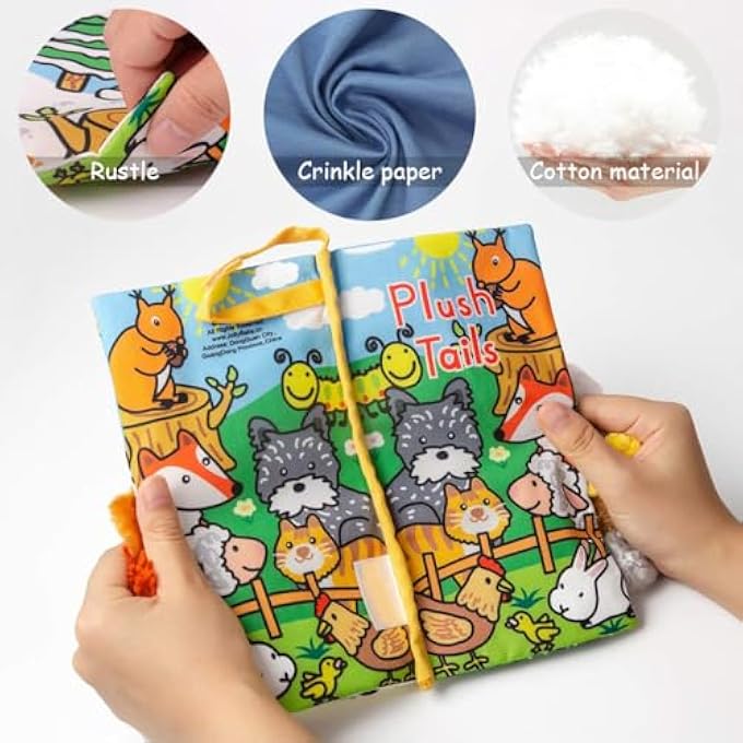 BABY BOOKS TOYS, SENSORY TOYS 0-6 MONTHS TOUCH FEEL ACTIVITY SOFT BOOK, CRINKLE CLOTH BOOKS FOR BABIES, BABY ESSENTIALS FOR NEWBORN, CAR SEAT STROLLER SOFT TOYS GIFTS FOR NEWBORN 0 3 6 12 MONTHS - Image 3