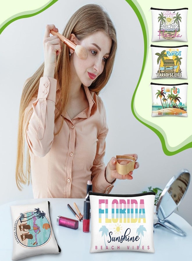 Reginary 12 Pcs City Souvenir Gifts Texas State Gifts Chicago City Souvenirs California Makeup Bag Zippered Bag Cosmetic Bag for Women Traveler Souvenirs (Florida) - Image 4