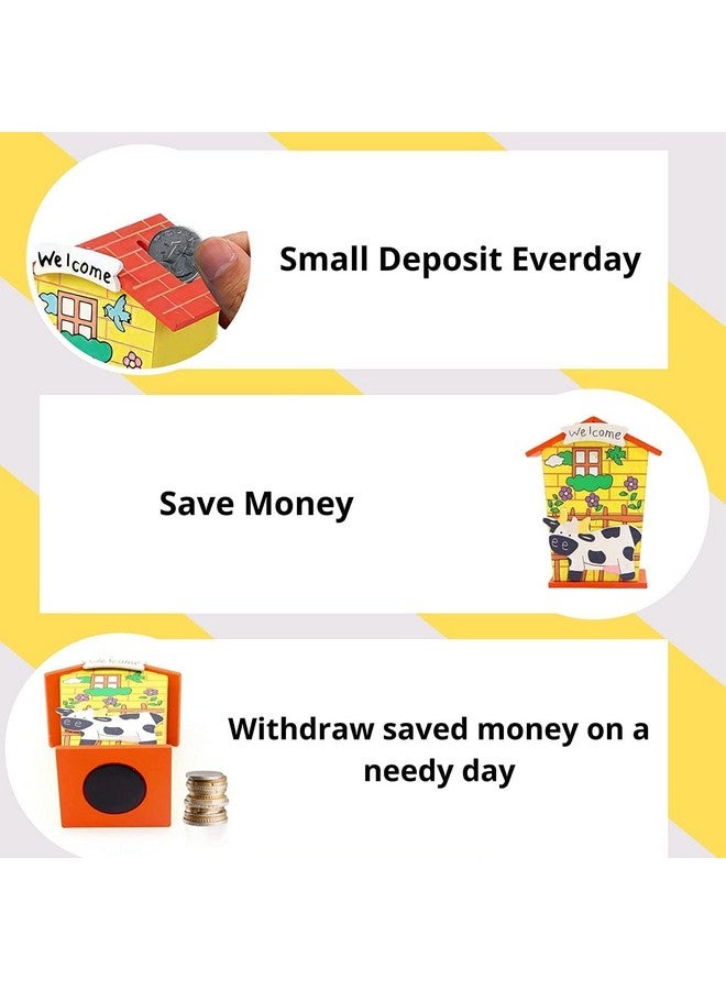 Artlicious 1 pc Wooden Piggy Banks for Kids, Savings Challenge Box, Cashbox,Cash Vault Wooden Savings Box Coin Banks - Return Gift for Kids Birthday Age 6-10 (Pack of 1) - Image 5