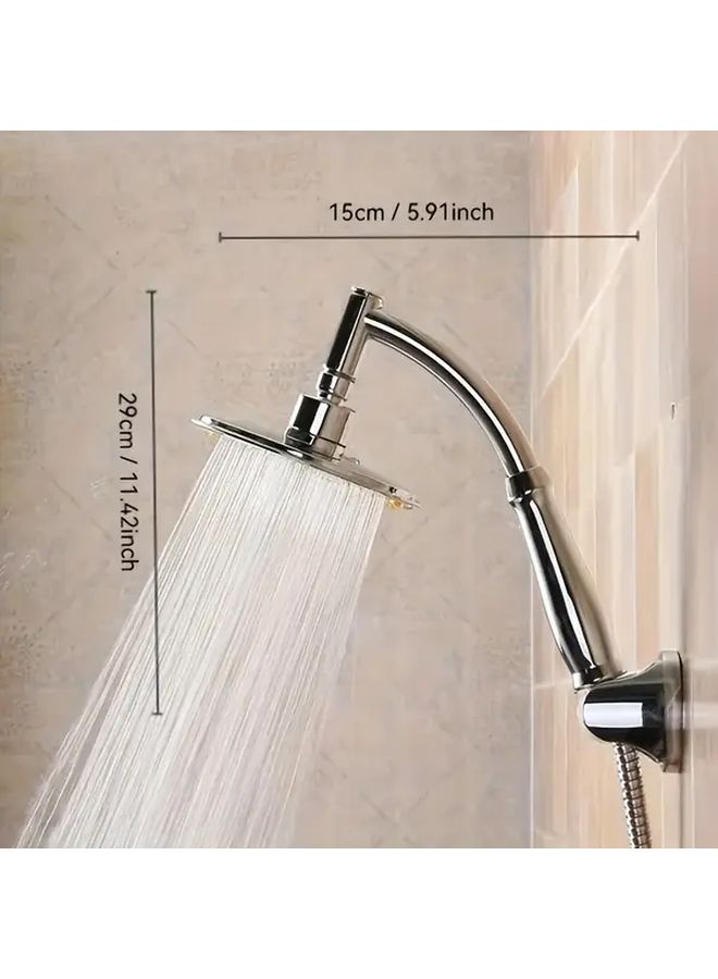 6 بوصة مجموعة رأس دش المطر الدوار 360 درجة مقبض مزدوج مانع للتسرب سهل التركيب - Image 3
