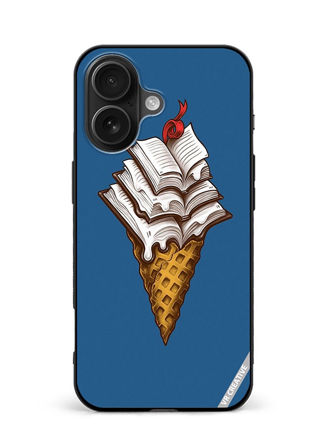 Protective Case Cover For Apple iPhone 16 Plus Book Icecream Design Multicolour