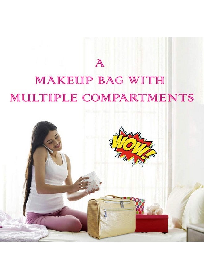 Adbeni Multifunctional Extra Large Cosmetic Bag for Travel | Waterproof Household Grooming Kit Storage | Makeup Organisers for Accessories for Men & Women(Cream) - Image 5