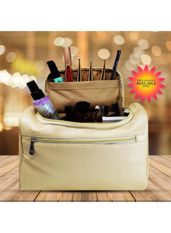 Adbeni Multifunctional Extra Large Cosmetic Bag for Travel | Waterproof Household Grooming Kit Storage | Makeup Organisers for Accessories for Men & Women(Cream) - Image 4