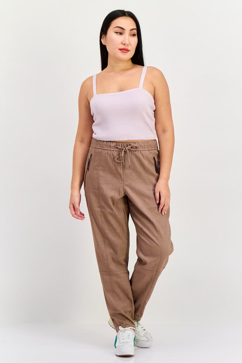 ESPRIT سروال تشينو عادي للنساء، لون بني رمادي - Image 4