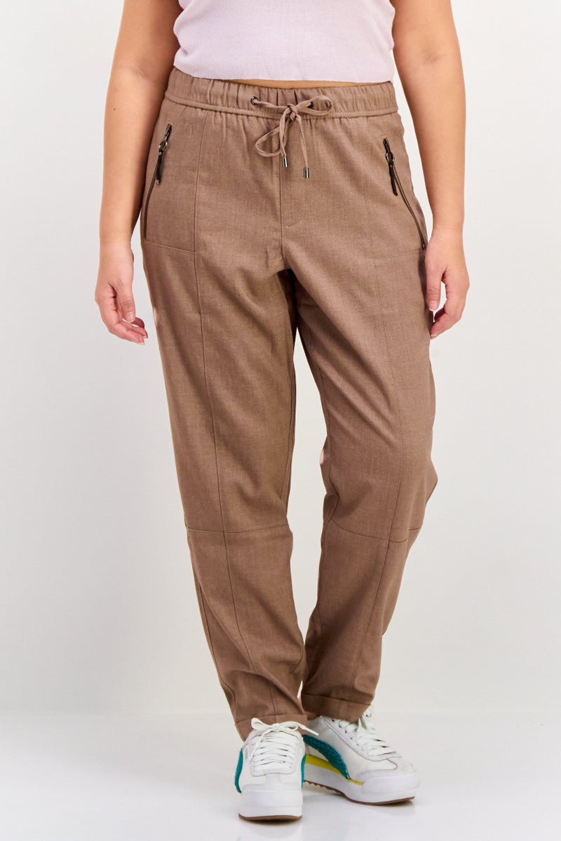 ESPRIT سروال تشينو عادي للنساء، لون بني رمادي - Image 1