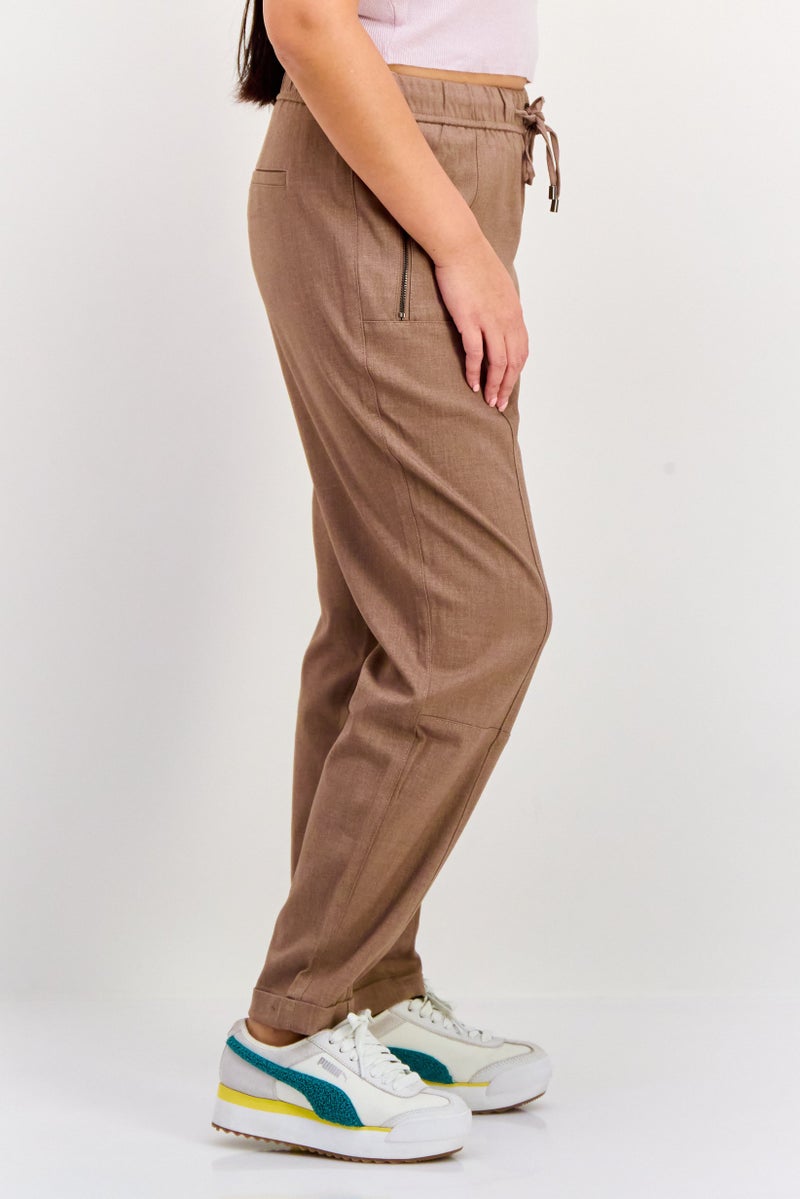 ESPRIT سروال تشينو عادي للنساء، لون بني رمادي - Image 2