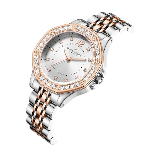 Daniel Hechter Paris Vendome Collection Analog Watch for Women with Round Dial, Crystal Studded Bezel, Crystal Accents and Stainless Steel Strap - DHW2009 - Image 5