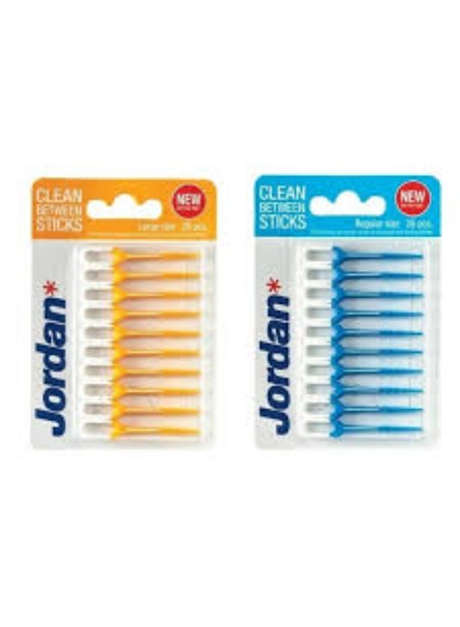 Jordan  Clean Between Dental Stick Set White/Blue 10cm  ( 2 PICES )