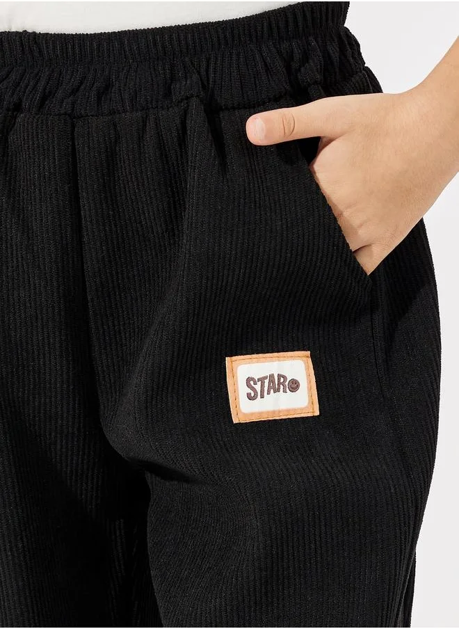 Styli Patch Design Corduroy Joggers