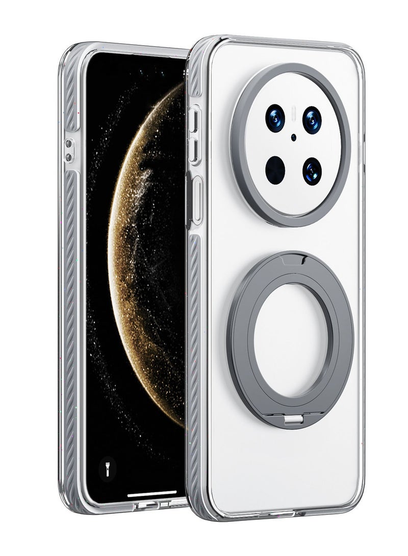 general Case Transparent for Huawei mate 70pro, 360° Rotating Stand Cover Clear Shockproof TPU Protection Case