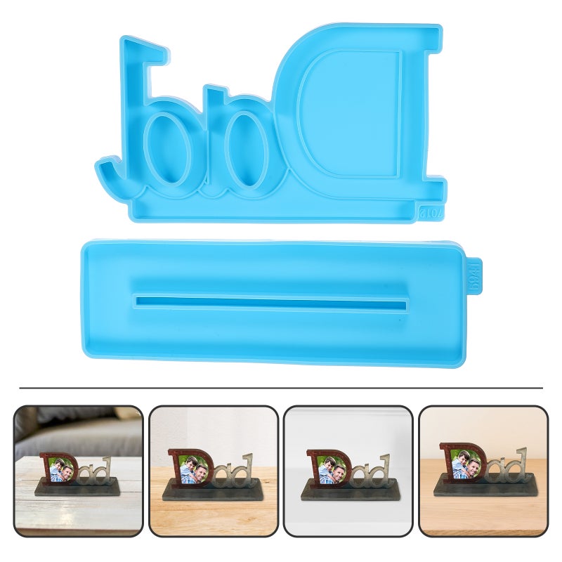 2 Sets Father's Day Photo Frame DIY Photo Frame Mold Desktop Mold - Image 1