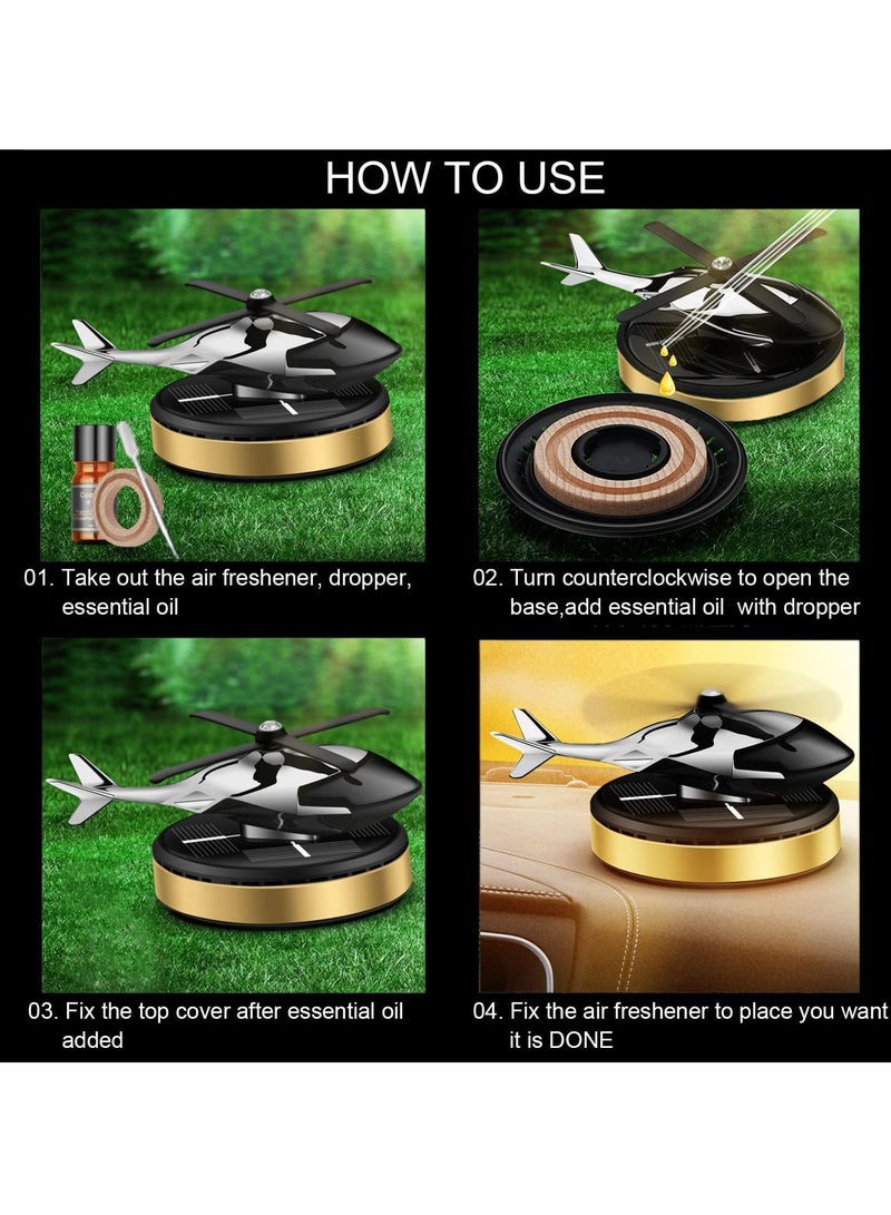 Solar-Powered Helicopter Car Aromatherapy Diffuser Ornament for a Refreshing and Relaxing Driving Experience - Image 5