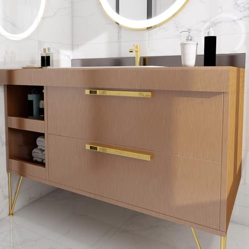 Yun-aeon Metallic Grasscloth Peel and Stick Wallpaper Brass Satin Contact Paper 15.7"x 472" Modern Thicken Wall Paper Self Adhesive Removable Vinyl Wallpaper for Kitchen Cabinets Countertops Fridge - Image 4