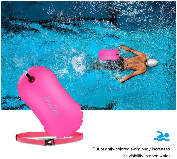 Procase Swim Buoy Float, Swimming Bubble Safety Float with Adjustable Waist Belt for Open Water Swimmers, Triathletes, Snorkelers, Kayakers, Safe Swim Trainers - Image 2