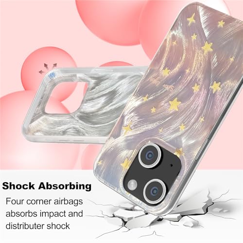 I-MGAE-IN-AR Phone Hard Case - Slim Holographic Shiny Fade Star for iPhone 13/14 6.1" PC Shockproof Protective Design - Image 3