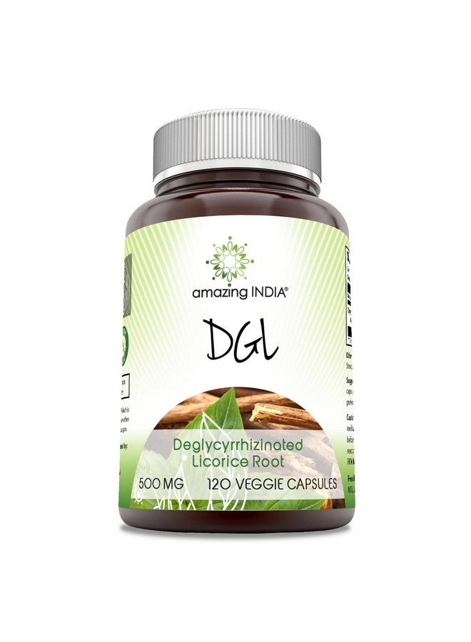 Amazing India DGL 500 mg 120 Veggie Capsules Supplement | Non-GMO | Gluten Free - Image 1