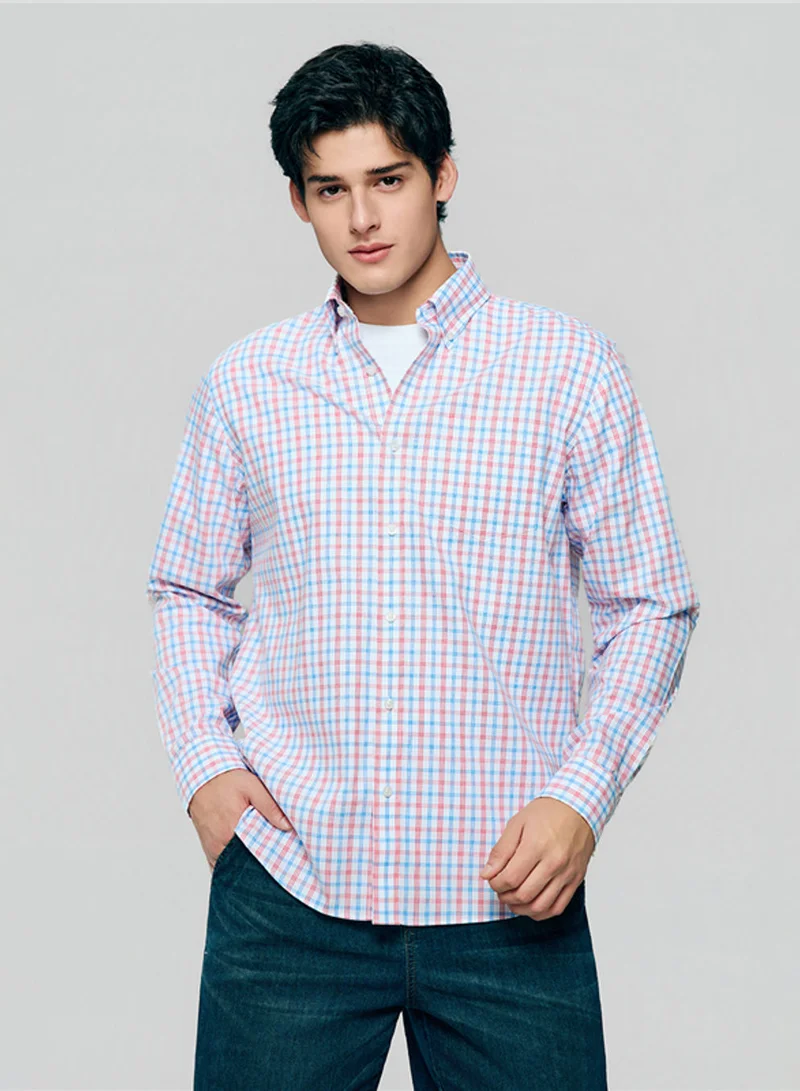 Men’s Cotton Oxford Wrinkle Free Long-Sleeve Shirt