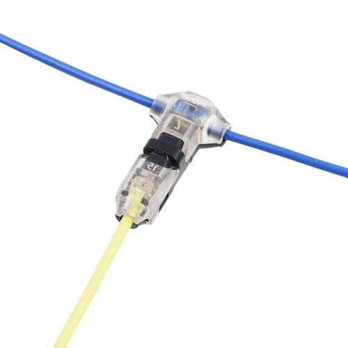 Brightfour T Tap Wire Connectors for 16-20 AWG Wires, No Wire Stripping Low Voltage Wire Splice Connectors, Solderless 3 Way 1 Pin 12 Pack - Image 1