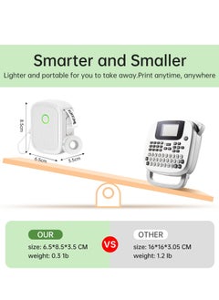 Kidle Label Maker Machine, Portable Bluetooth Mini Label Printer, Smart Phone Handheld Thermal Sticker Small Labeler Multiple Templates Font Icon Inkless for Home Office L12 host+1 roll 15 * 30  - Image 2