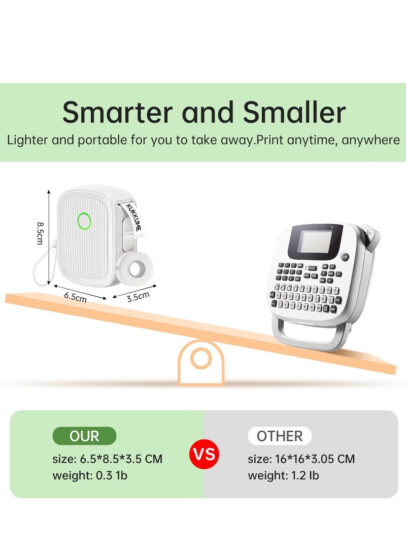 Kidle - Label Maker Machine, Portable Bluetooth Mini Label Printer, Smart Phone Handheld Thermal Sticker Small Labeler Multiple Templates Font Icon Inkless for Home Office L12 host+1 roll 15 * 30 - Image 1