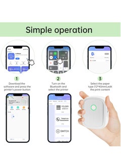 Kidle Label Maker Machine, Portable Bluetooth Mini Label Printer, Smart Phone Handheld Thermal Sticker Small Labeler Multiple Templates Font Icon Inkless for Home Office L12 host+1 roll 15 * 30  - Image 3