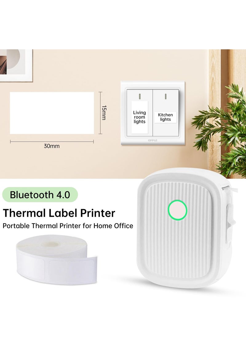 Kidle - Label Maker Machine, Portable Bluetooth Mini Label Printer, Smart Phone Handheld Thermal Sticker Small Labeler Multiple Templates Font Icon Inkless for Home Office L12 host+1 roll 15 * 30 - Image 1