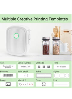 Kidle Label Maker Machine, Portable Bluetooth Mini Label Printer, Smart Phone Handheld Thermal Sticker Small Labeler Multiple Templates Font Icon Inkless for Home Office L12 host+1 roll 15 * 30  - Image 5