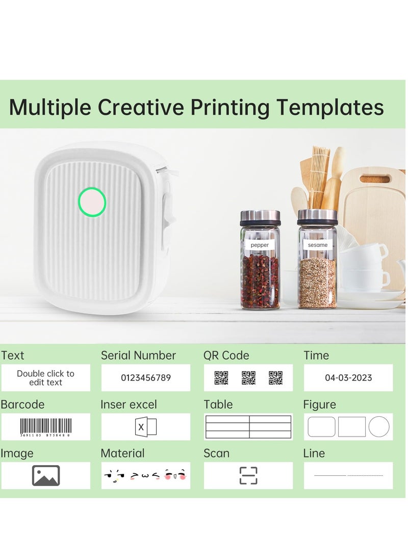 Kidle - Label Maker Machine, Portable Bluetooth Mini Label Printer, Smart Phone Handheld Thermal Sticker Small Labeler Multiple Templates Font Icon Inkless for Home Office L12 host+1 roll 15 * 30 - Image 1