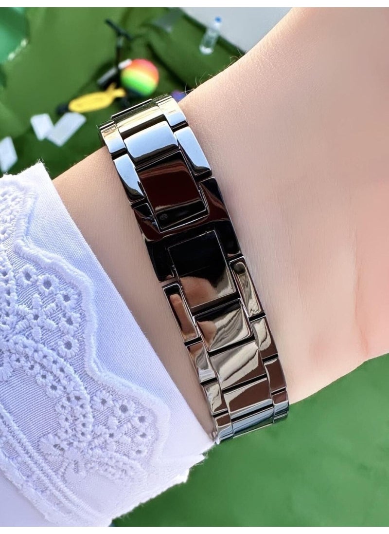 Ferrucci Rectangular Stone Women's Metal Band Wristwatch  - Image 3