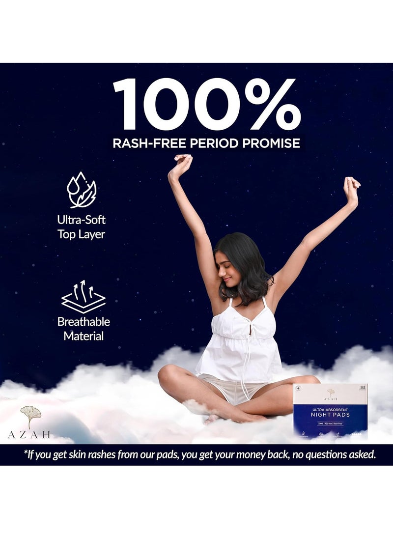 Azah XXXL Pads for Women (12 Pads) | Leak Proof Night Pads for Heavy Flow | Overnight Protection | Extra Long and Wide Back | Rash Free Sanitary Pads and Maternity Pads - Image 2
