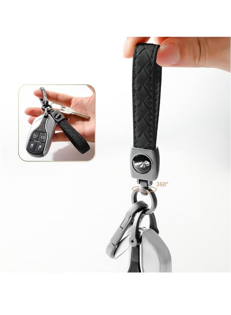 Generic Carabiner Keychain, Universal Heavy Duty Woven Handmade Leather Key Chain for Men and Women  - Image 5