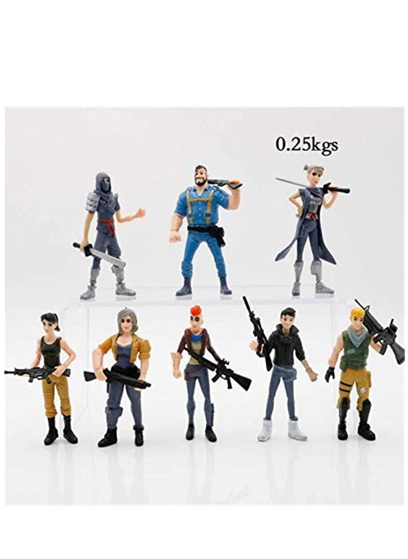 Generic - 8pcs/set Fortnite Toys Anime Ornament Fortnite Action Figure Model Doll Toy height 4.5inch - Image 1