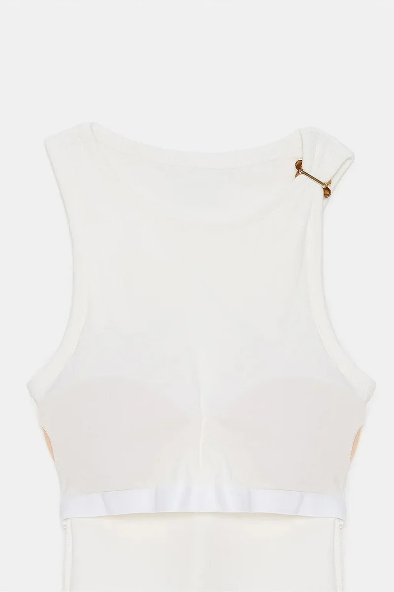 Dilvin Ivory Natural DILVIN Sleeveless Slim-fit Cami Blouse for Women | Best Price UAE