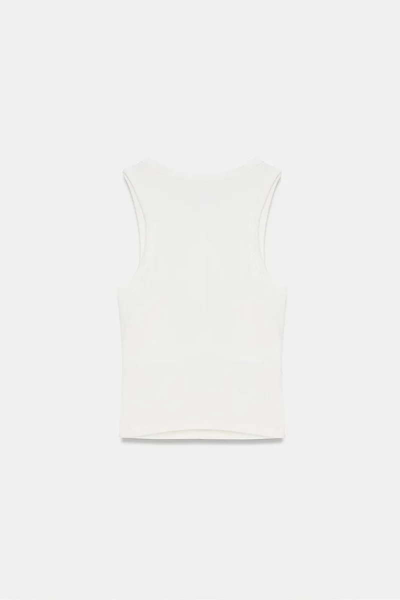 Dilvin Ivory Natural DILVIN Sleeveless Slim-fit Cami Blouse for Women | Best Price UAE